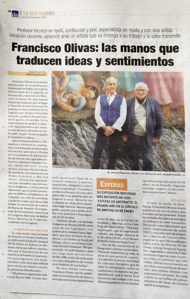 Entrevista Diario de Avisos. Francisco Olivas